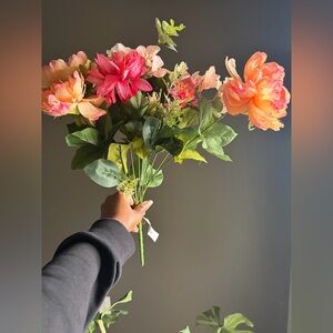 Mainstays Peony 💐 Pink and Peach Mixed Faux Floral Bouquet